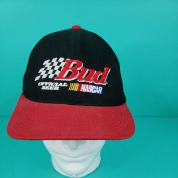 Bud Beer Hat NASCAR 50th Anniversary Snap Back Trucker Cap Budweiser Vintage - Picture 2 of 10